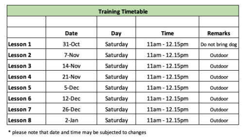 Dog Obedience Classes 2 Screenshot 2026 09 03 at 4.53.22 PM